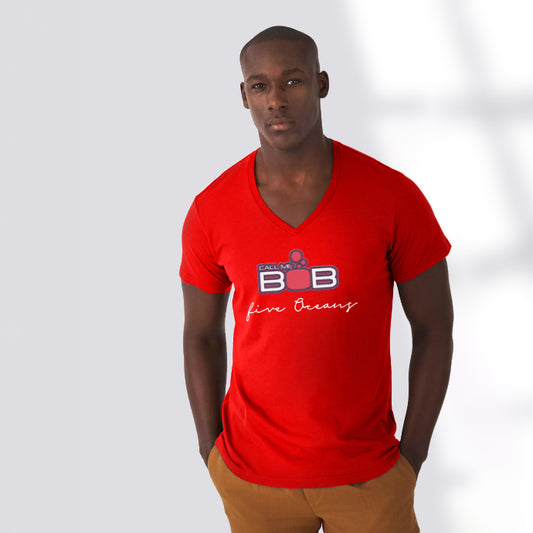 Organic V-neck T-shirt - RED -